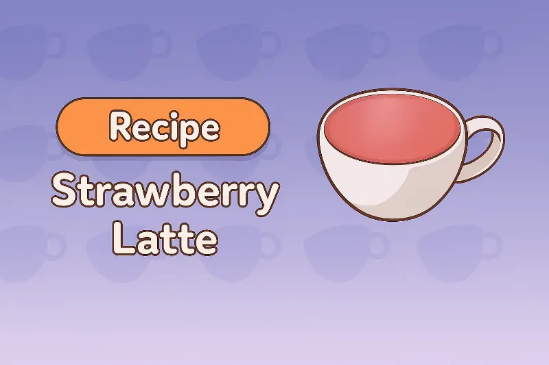 Strawberry Latte - Sweet and refreshing strawberry syrup latte with beautiful pink color.